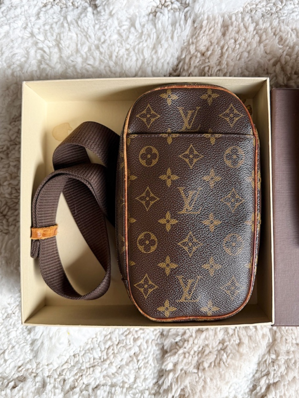 Louis vuitton mens womens monogram sling crossbody pochette gange bag + box - Picture 5 of 16